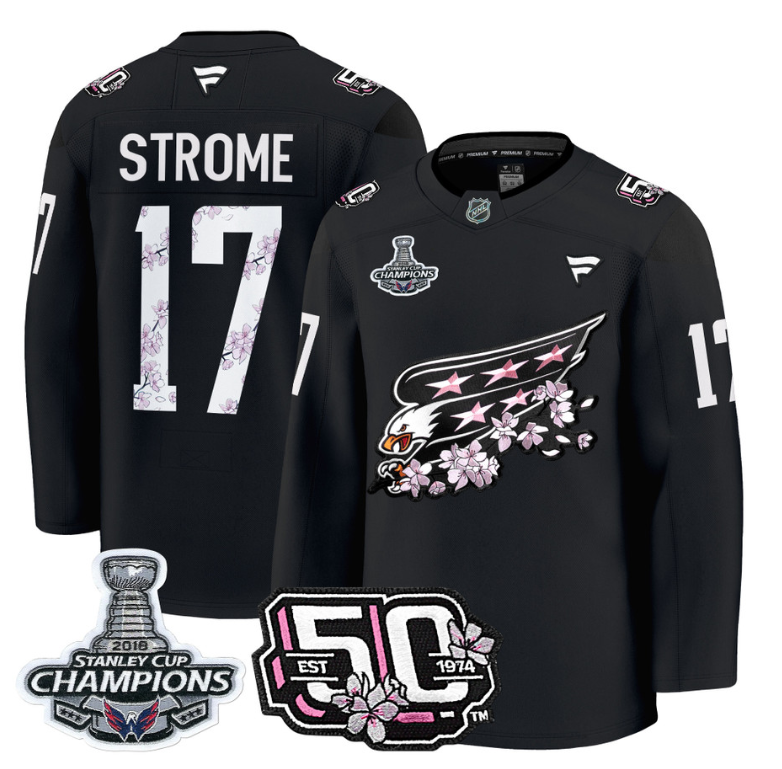 Dylan Strome Jersey #17 Washington Capitals 50th 2018 Stanley Cup Champions Patch