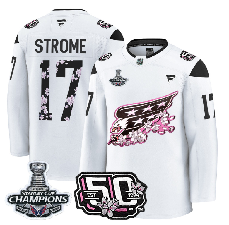Dylan Strome Jersey #17 Washington Capitals 50th 2018 Stanley Cup Champions Patch