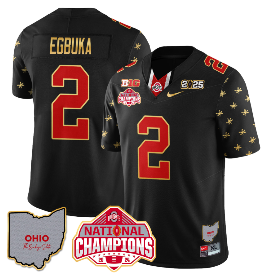Emeka Egbuka Jersey #2 Ohio State National Champions 2025 Patch