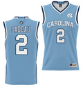 Elliot Cadeau Jersey #2 UNC Tar Heels NIL College Basketball Lightweight Blue