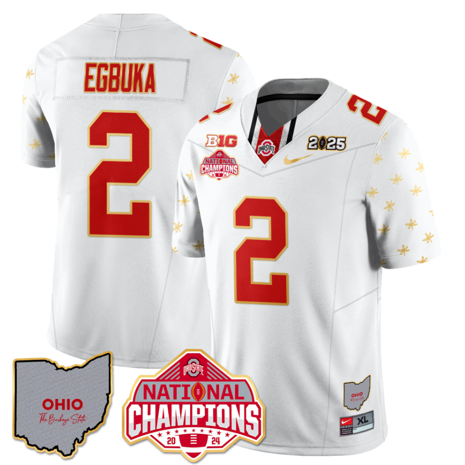 Emeka Egbuka Jersey #2 Ohio State National Champions 2025 Patch