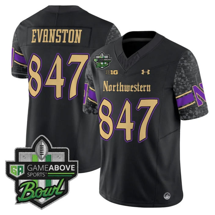 Evanston Jersey #847 Northwestern Wildcats 2025 GameAbove Sports Bowl