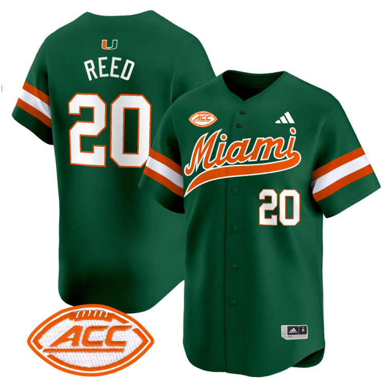 Ed Reed Jersey #20 Miami Hurricanes 2024 Baseball Stitched