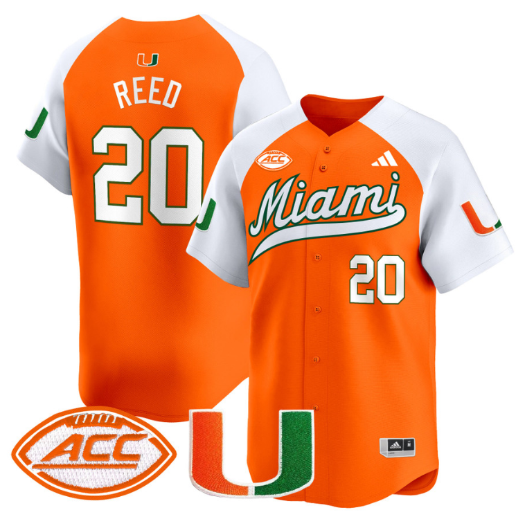 Ed Reed Jersey #20 Miami Hurricanes 2024 Baseball Stitched