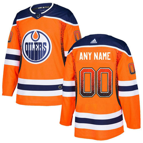 Edmonton Oilers Orange Customized Drift Fashion Jersey Stitched