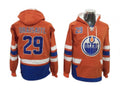 Edmonton Oilers #29 Leon Draisaitl Orange One Front Pocket Pullover Hoodie
