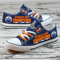 Edmonton Oilers Low Top Canvas Sport Sneakers Shoes For Men Women Fans