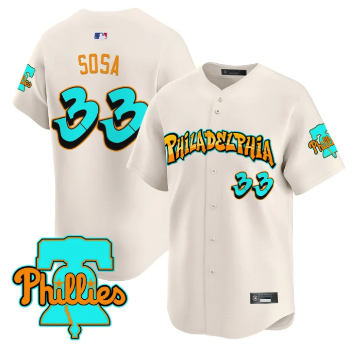 Edmundo Sosa Jersey #33 Philadelphia Phillies Graffiti Broad Street