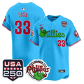 Edmundo Sosa Jersey #33 Philadelphia Phillies Phanatic 250 USA Stitched