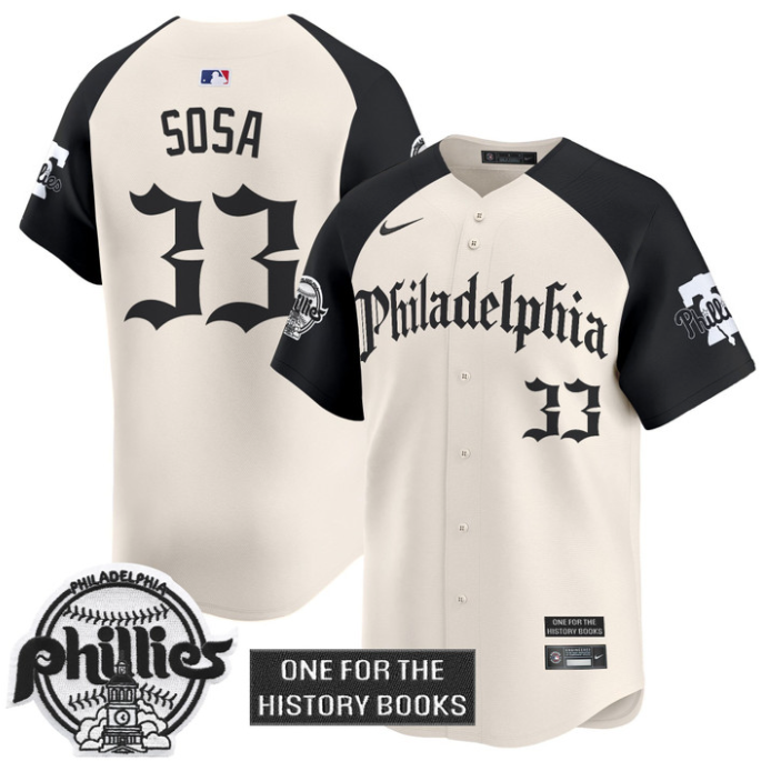 Edmundo Sosa Jersey #33 Phillies Retro Newspaper Edition Vapor Premier Limited Stitched