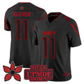 Eleven Jersey #11 Navy Midshipmen Stranger Things x Jolly Roger Edition Stitched