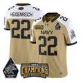 Eli Heidenreich Jersey #22 Navy Midshipmen Jolly Rogers 2025 Trophy Gold Alternate
