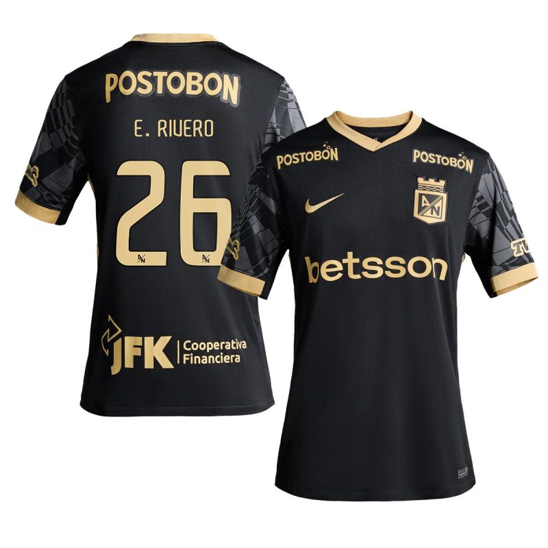 Elkin Rivero 26 Atlético Nacional 2025-26 Away Men Jersey – Black