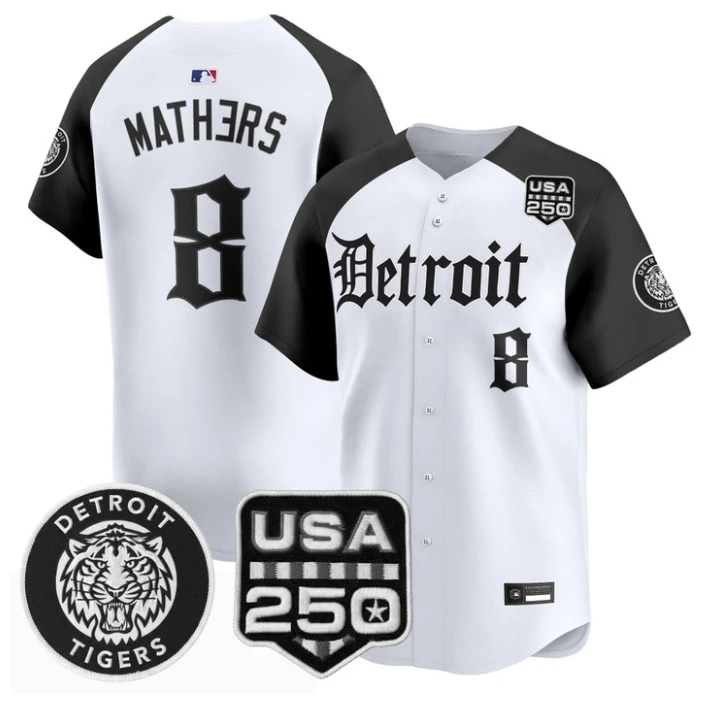 Eminem Jersey #8 Detroit Tigers Gothic Edition Vapor Stitched