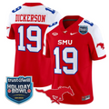 Eric Dickerson Jersey #19 SMU Mustangs 2026 Holiday Bowl Patch Stitched Red Alternate