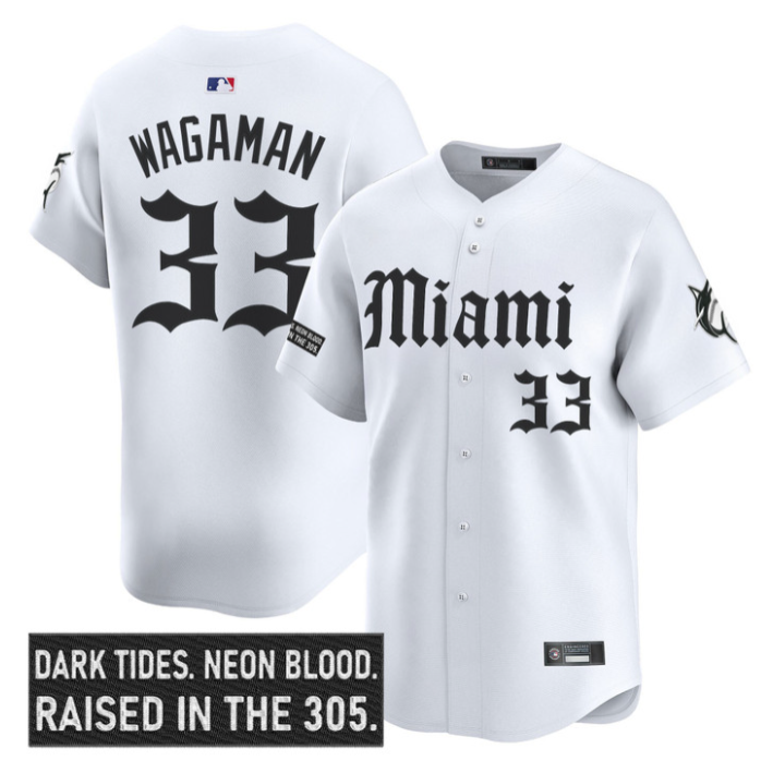 Eric Wagaman Jersey #33 Miami Marlins Gothic Vice Edition Stitched