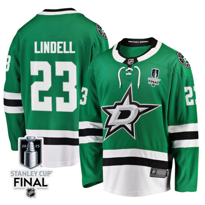 Esa Lindell 23 Dallas Stars 2025 STANLEY CUP Final Patch Home Men Jersey Black