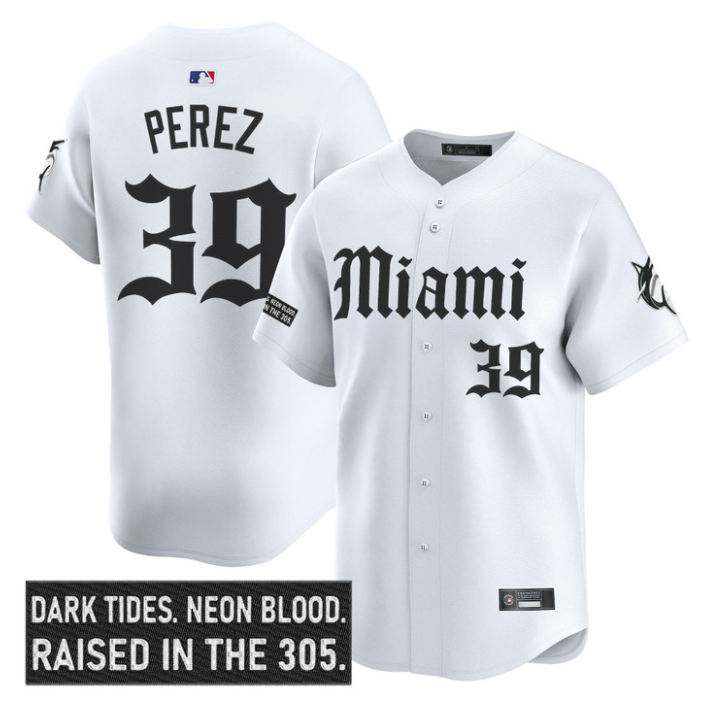 Eury Perez Jersey #39 Miami Marlins Gothic Vice Edition Stitched
