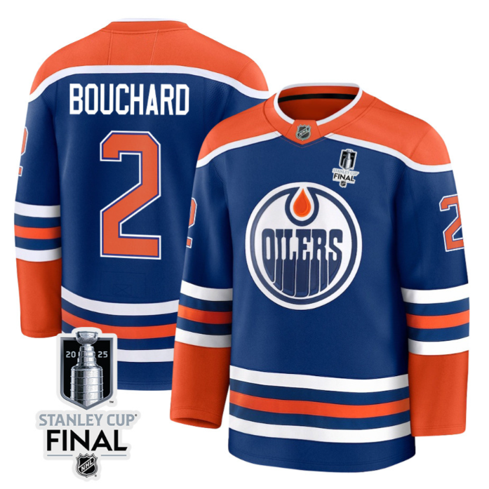 Evan Bouchard 2 Edmonton Oilers 2025 Stanley Cup Final Home Breakaway Men Jersey