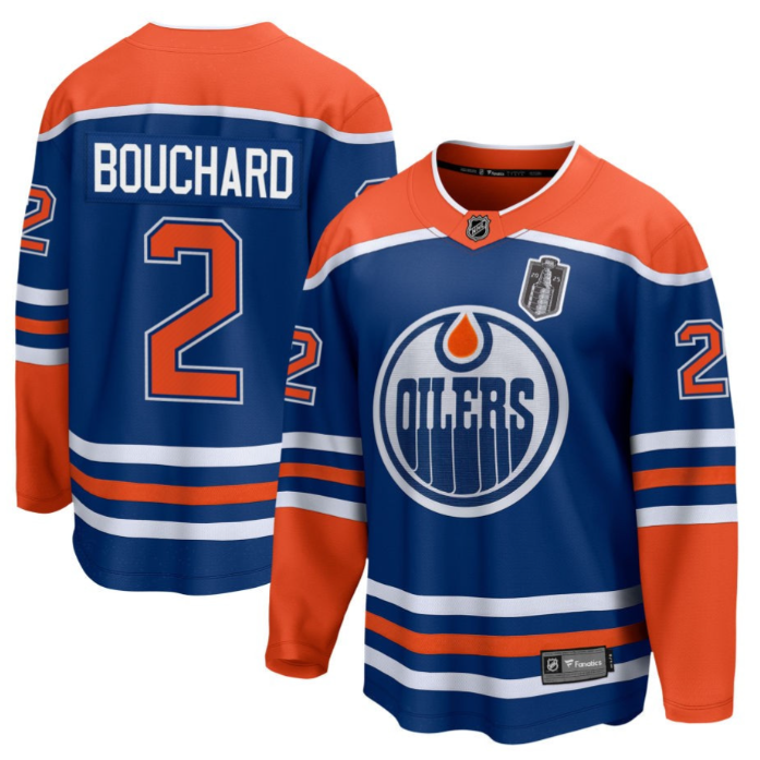 Evan Bouchard 2 Edmonton Oilers 2025 Stanley Cup Final Home Breakaway Men Jersey