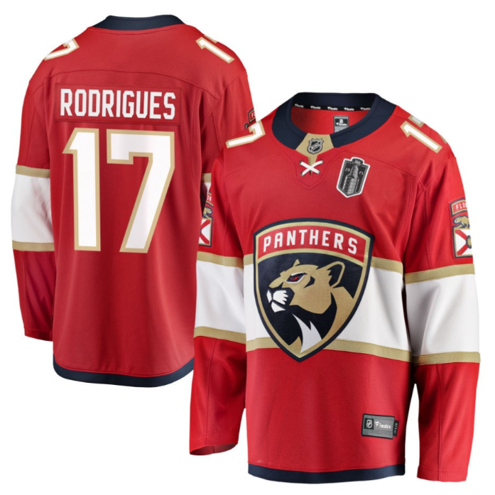 Evan Rodrigues 17 Florida Panthers 2025 Breakaway Player Men Jersey