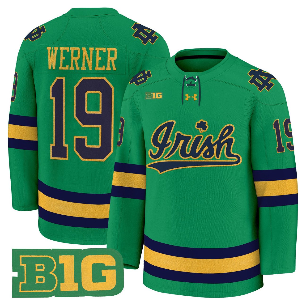 Evan Werner Jersey #19 Notre Dame Fighting Irish 2025-26 Premium Stitched