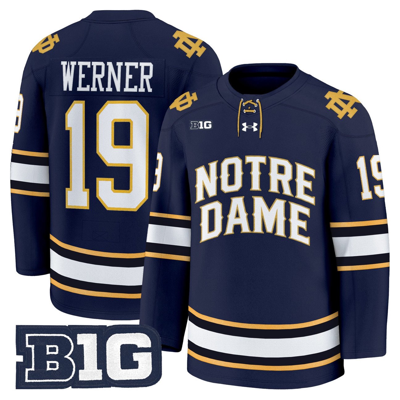Evan Werner Jersey #19 Notre Dame Fighting Irish 2025-26 Premium Stitched