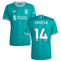 Federico Chiesa 14 Liverpool 2025-26 Third Match Jersey – Aqua