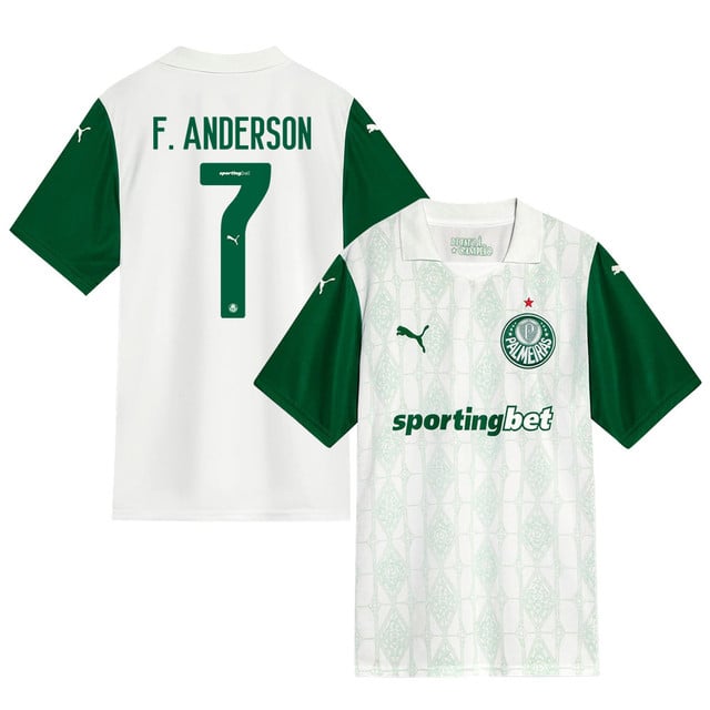 Felipe Anderson #7 Palmeiras 2025-26 Away Match Jersey – White