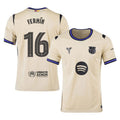 Fermin Lopez #16 Barcelona 2025-26 Away Jersey – Cream