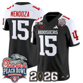 Fernando Mendoza Jersey #15 Indiana Hoosiers 2026 Peach Bowl Champions Stitched