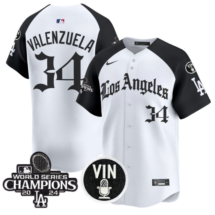 Fernando Valenzuela Jersey #34 Dodgers 2025 LA Gothic Style Vapor Premier Limited Stitched