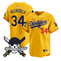 Fernando Valenzuela Jersey #34 Dodgers One Piece Zoro Patch Stitched