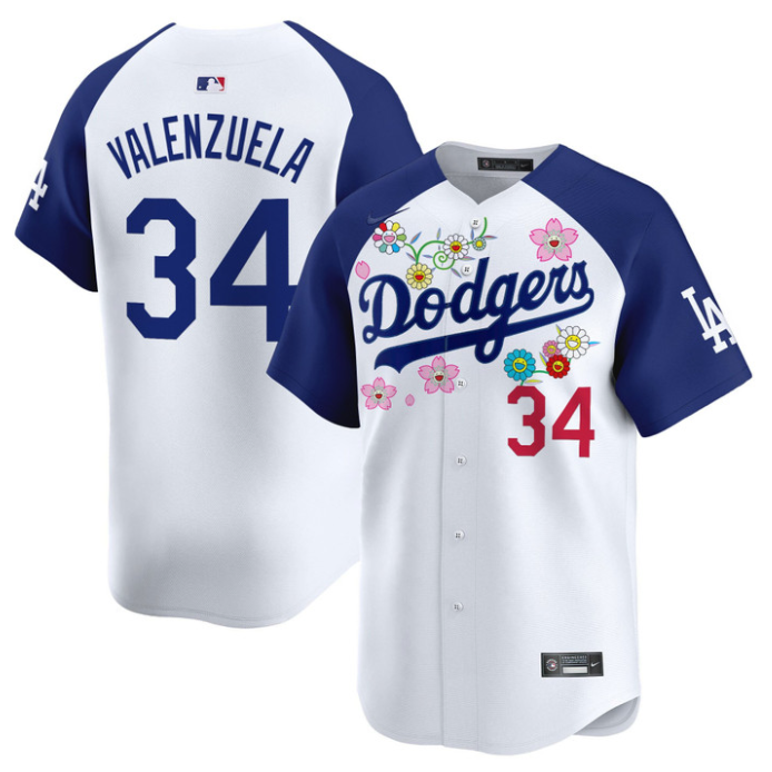 Fernando Valenzuela Jersey #34 Dodgers x Takashi Murakami 2025 Vapor Limited Stitched