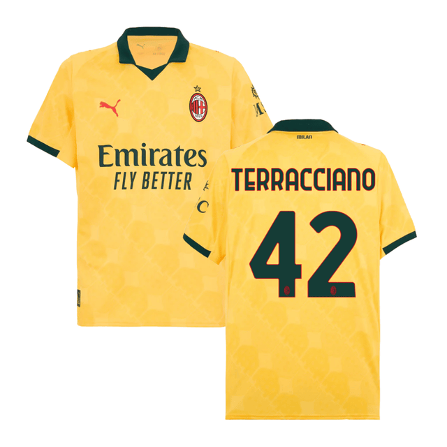 Filippo Terracciano #42 AC Milan 2025-26 Third Men Jersey – Yellow