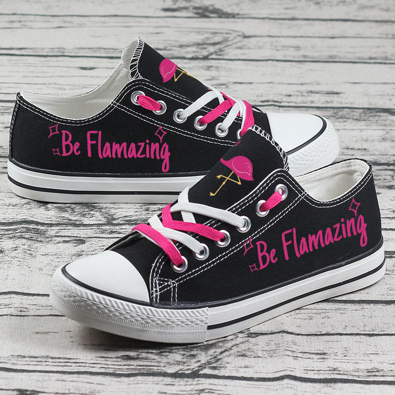 Flamingo Canvas Sneakers Shoes For Men Women Fans