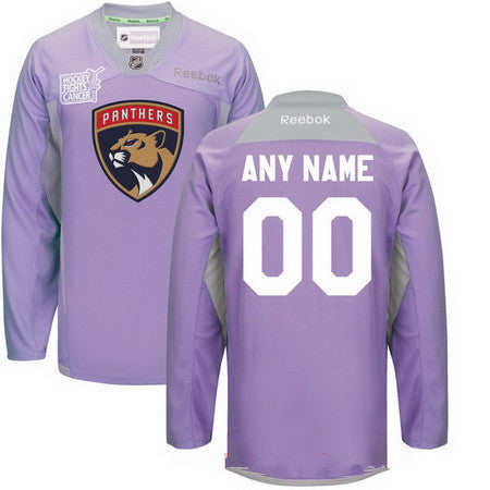 Florida Panthers Purple Pink Custom Reebok Hockey Fights Cancer Practice Jersey Stitched