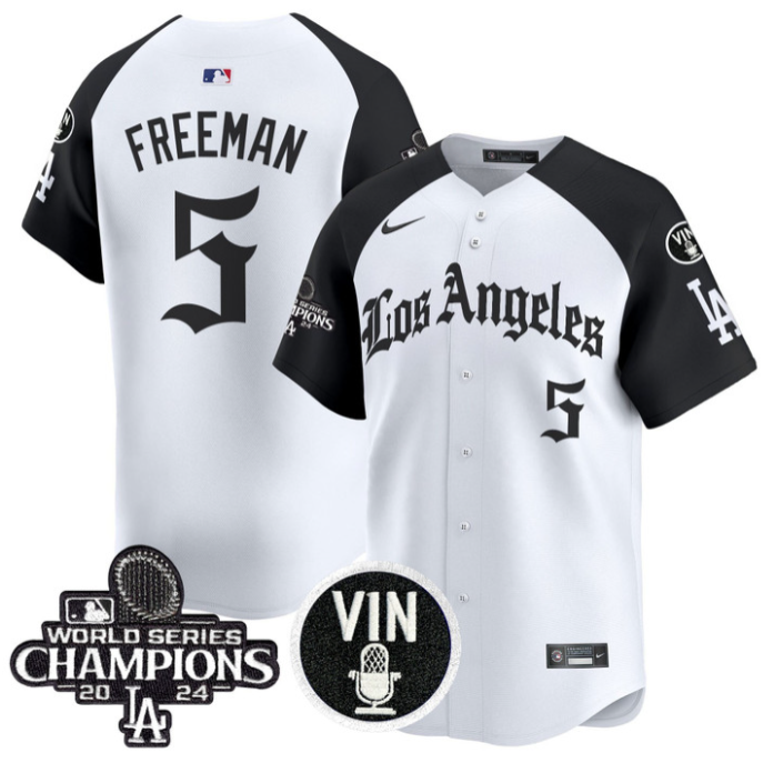 Freddie Freeman Jersey #5 Dodgers 2025 LA Gothic Style Vapor Premier Limited Stitched