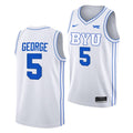 Gideon George Jersey BYU Cougars College Basketball White #5