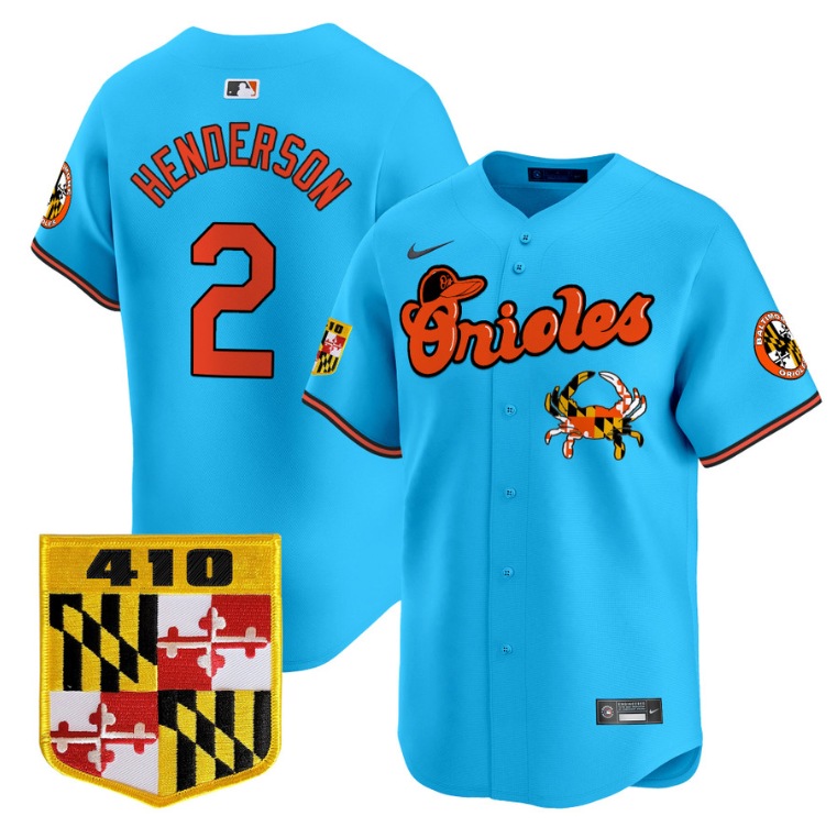 Gunnar Henderson Jersey #2 Baltimore Orioles 410 & Chesapeake Crab Patch Limited Stitched