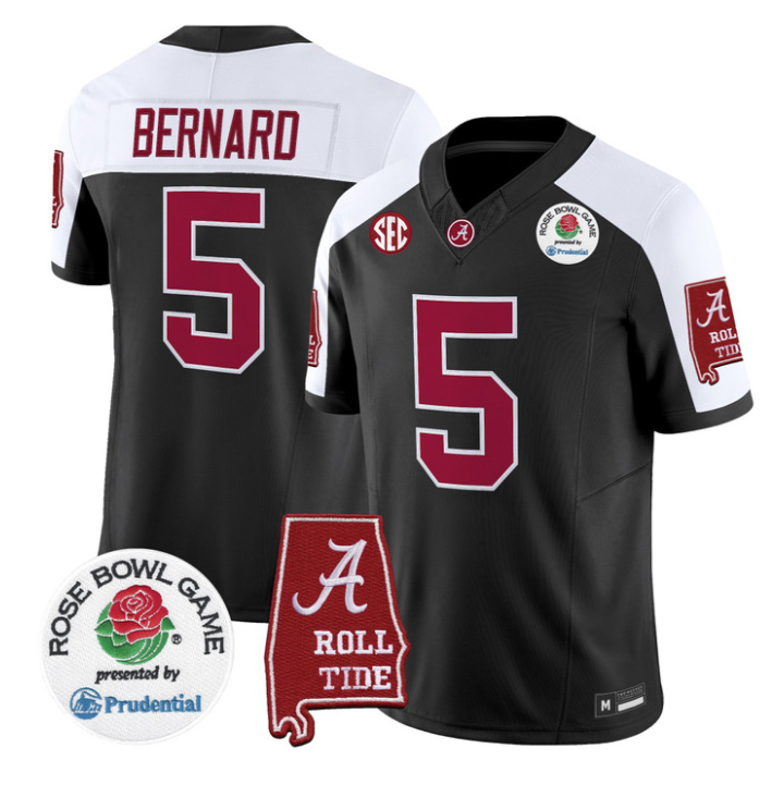 Germie Bernard Jersey #5 Alabama Crimson Tide 2026 Rose Bowl Patch Stitched