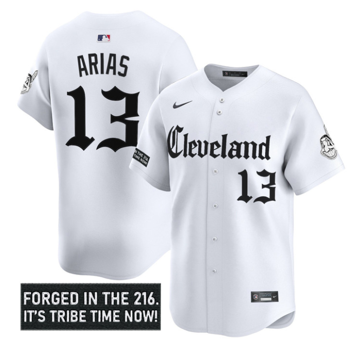Gabriel Arias Jersey #13 Cleveland Indians Gothic Iron Edition Stitched