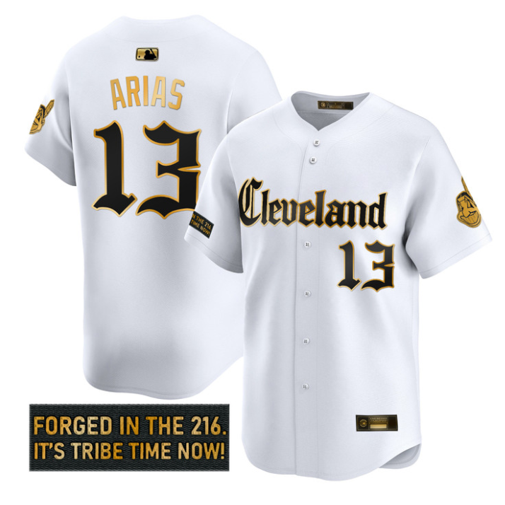 Gabriel Arias Jersey #13 Cleveland Indians Gothic Iron Edition Stitched