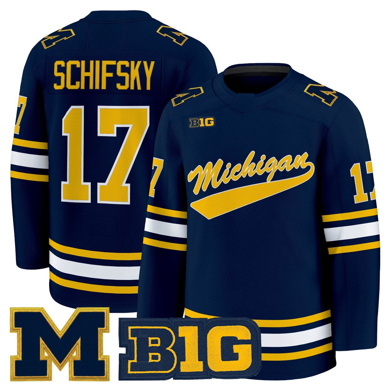 Garrett Schifsky Jersey #17 Michigan Wolverines 2025-26 Premium Stitched Maize