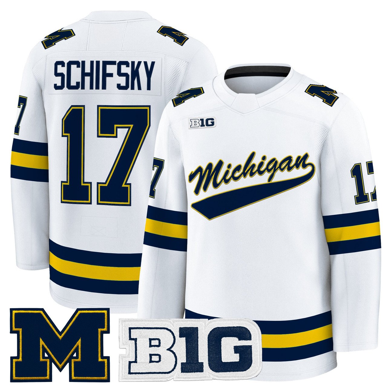 Garrett Schifsky Jersey #17 Michigan Wolverines 2025-26 Premium Stitched Maize