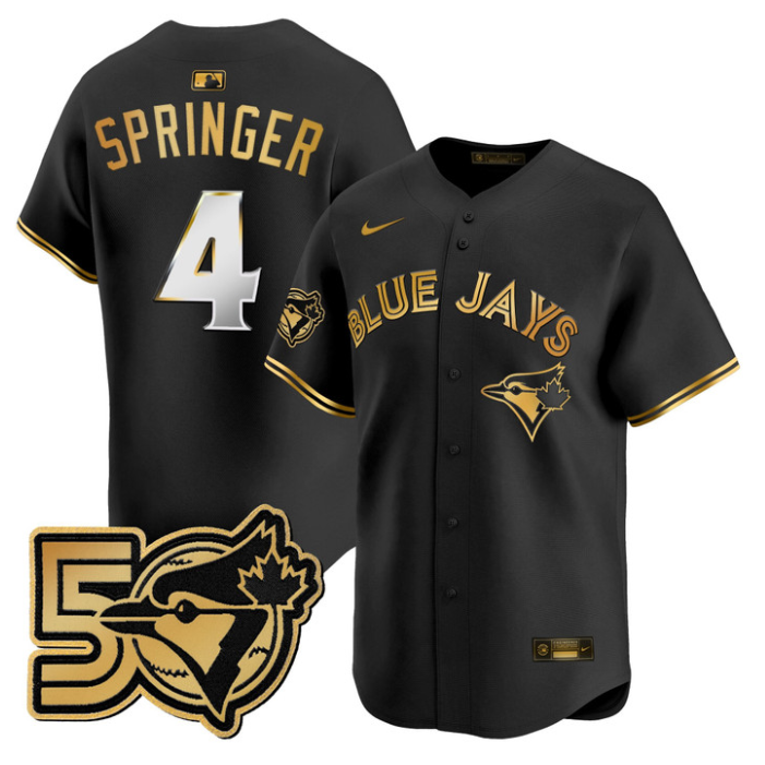 George Springer Jersey #4 Toronto Blue Jays 50 Seasons Patch Stitched