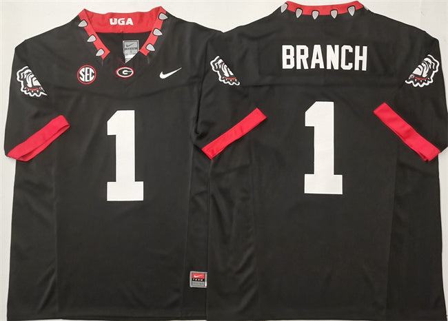 Georgia Bulldogs #1 Zachariah Branch Black 2025 F.U.S.E. Stitched Jersey