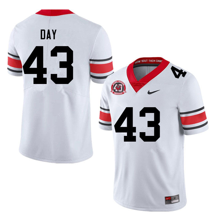 Georgia Bulldog #43 Davis Day College Football Jersey Stitched