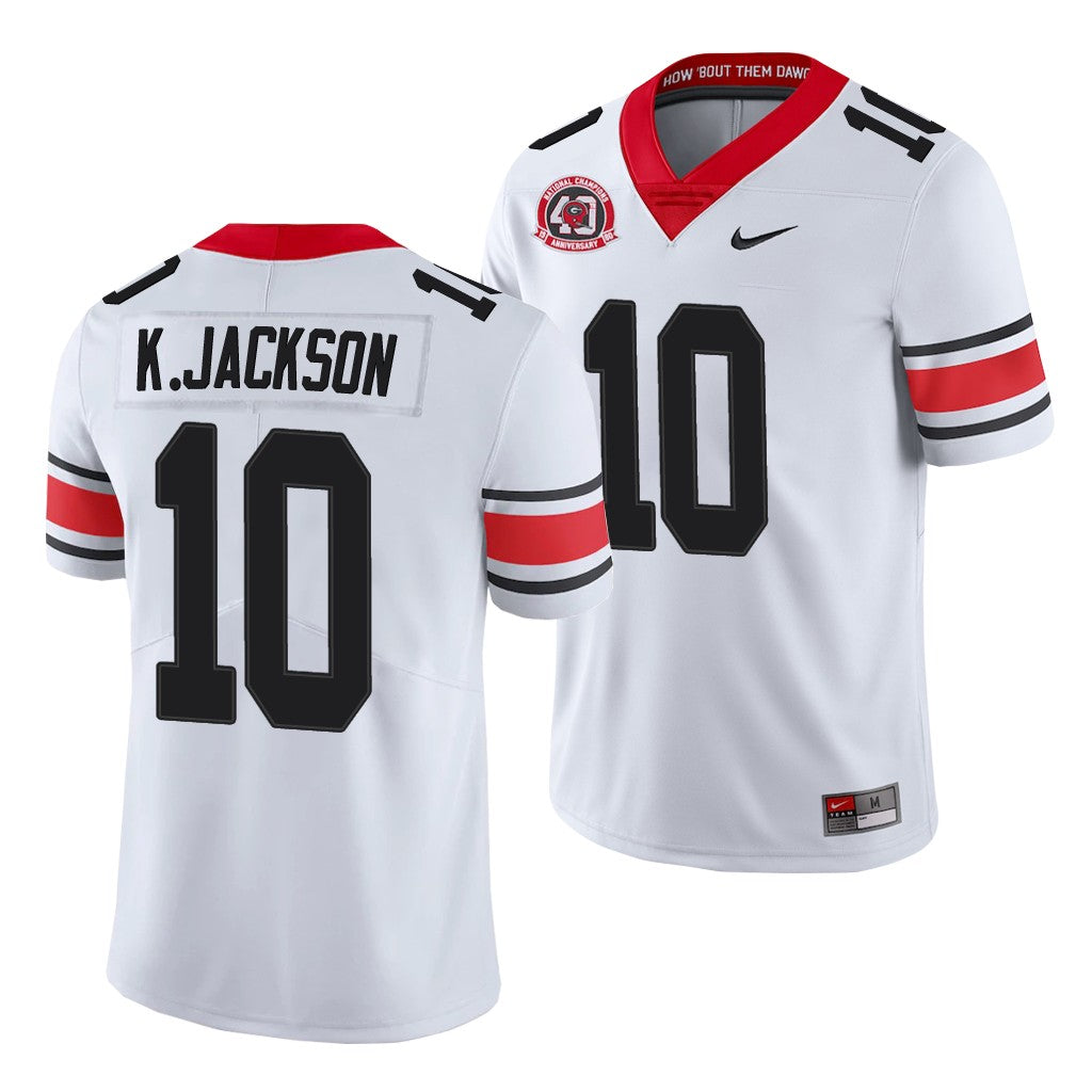 Georgia Bulldogs #10 Kearis Jackson College Football Jersey Stitched