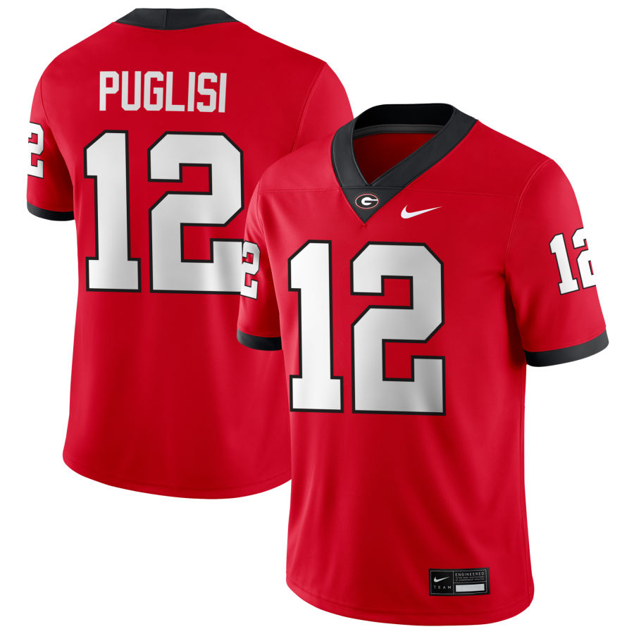 Georgia Bulldogs #12 Ryan Puglisi Football Jersey Stitched